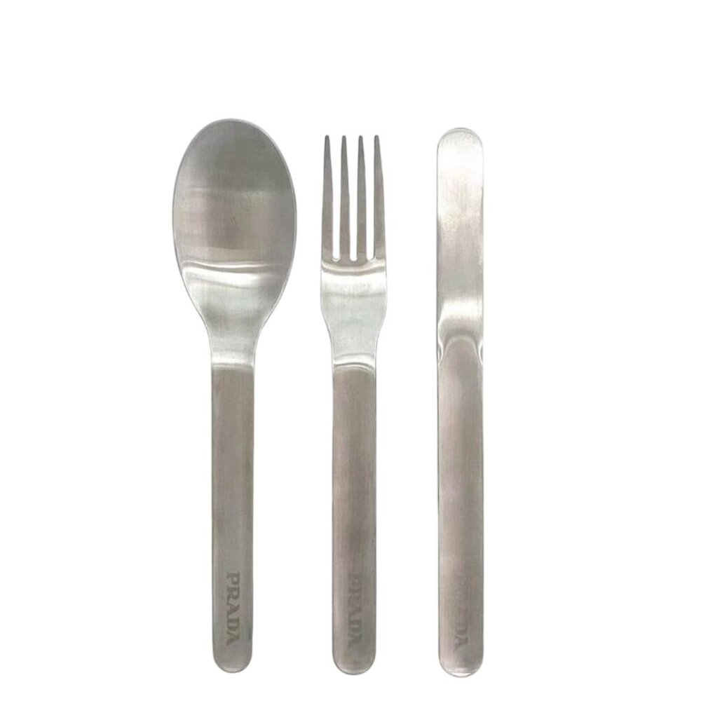 Prada Cutlery Set Silver Black Bloom 2 Up004